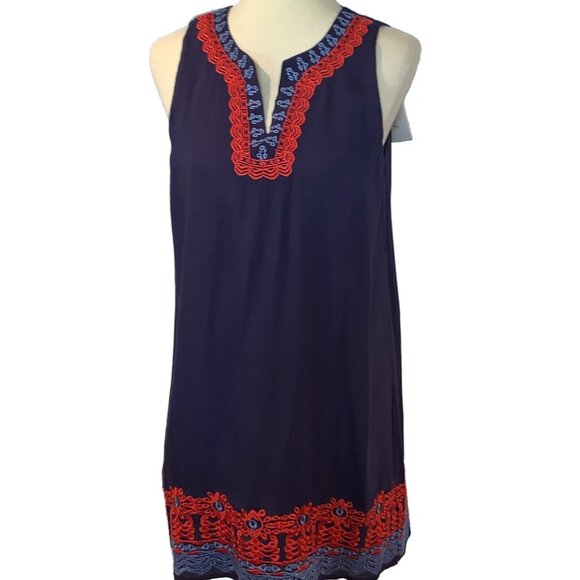 NWT - THML Embroidered Sleeveless Shift Dress - Picture 3 of 7